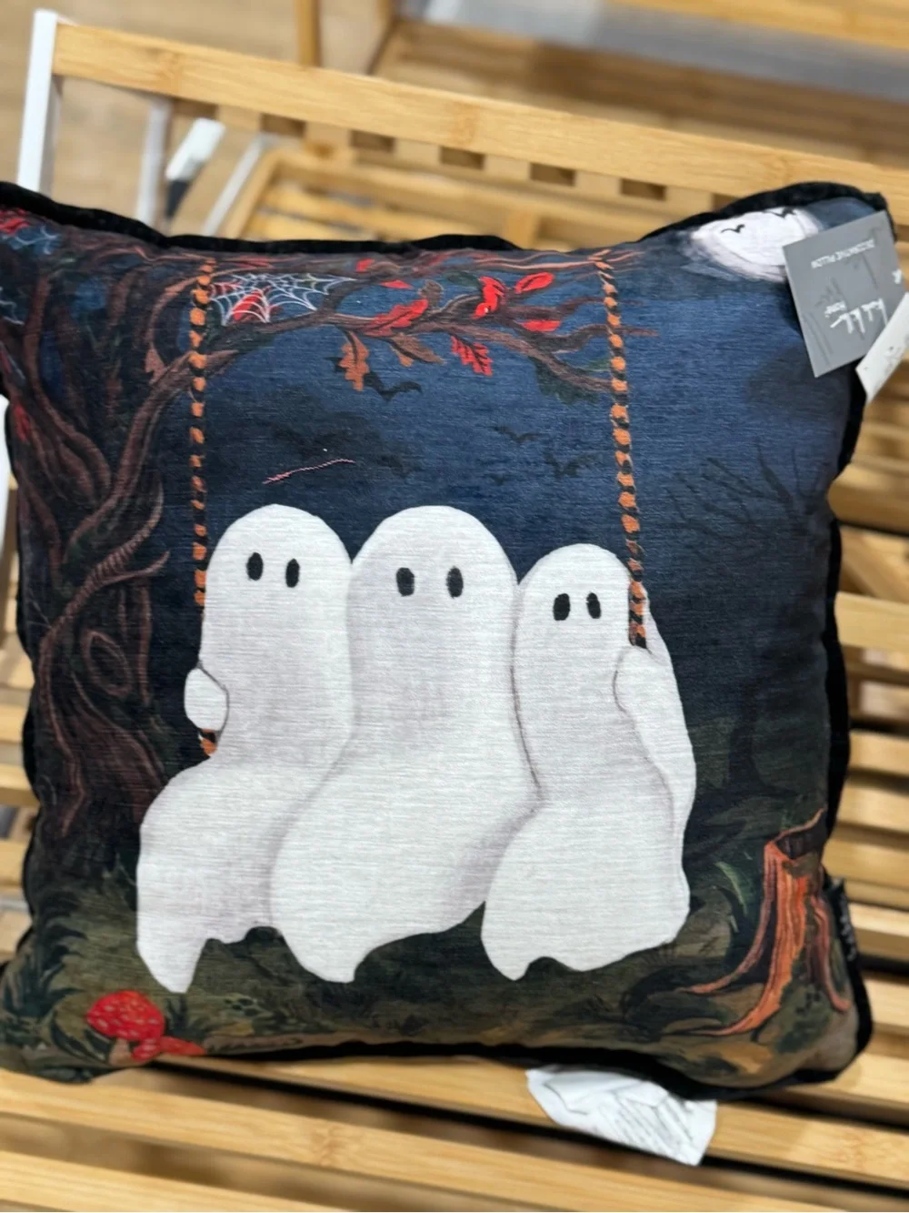Nicole Miller Halloween Ghost Trio Decorative Pillow - Black, White, Red